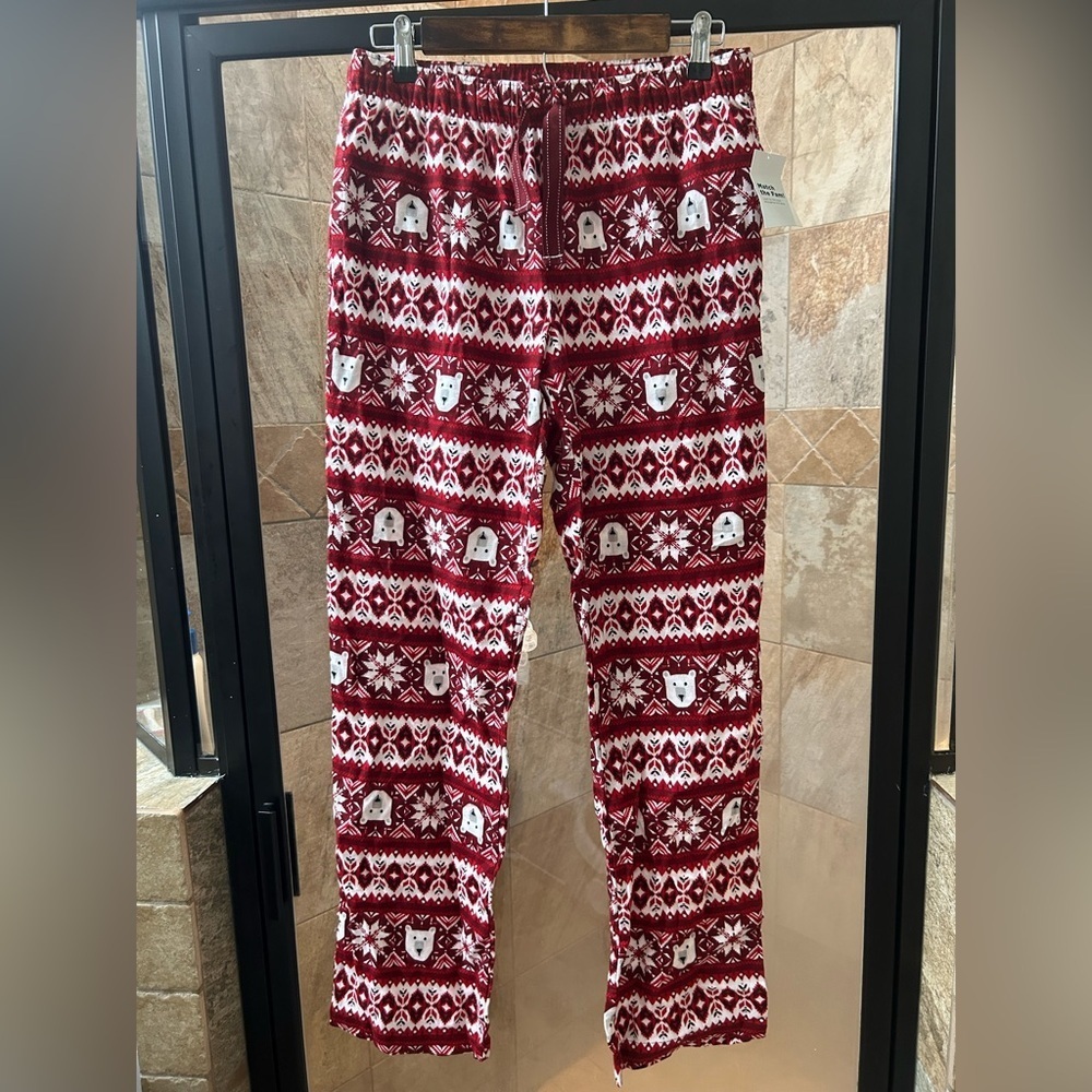 Old Navy Polar Bear Fair Isle Pajama Pants Women’s Small NWT Red White Christmas